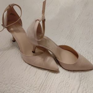 cream closed toe heels
